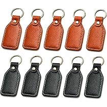 GIMNER 10 Pieces Genuine Leather Key Ring/Leather Key chain/Key